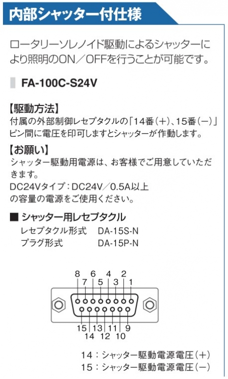 100W/150W ハロゲン光源