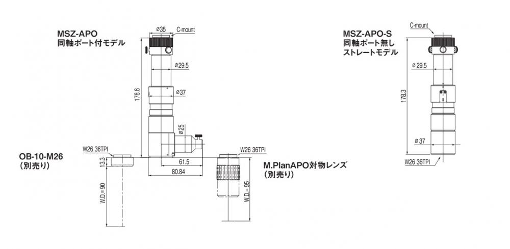 M.PlanAPO取付ズーム鏡筒