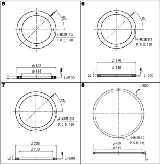 水平対向リング照明