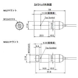 小型グローバルシャッタCMOSカメラ　120万画素(1.2M)