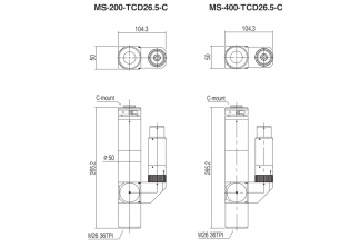 0.5X/0.75X/1X/2X 広視野結像鏡筒(カメラマイクロスコープ)